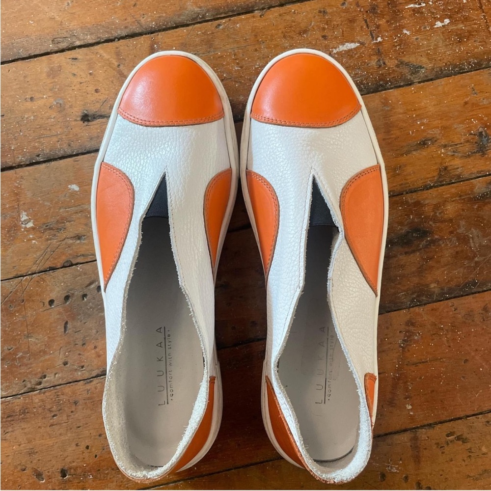 LUUKAA leather polka dot slip ons - Picture 2 of 5